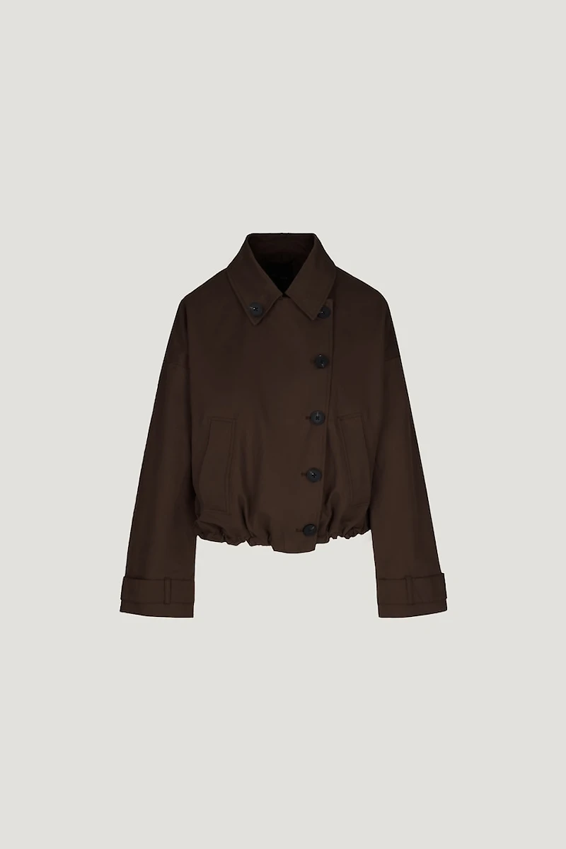 Twill Asymmetric Button Up Jacket