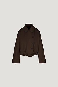 Twill Asymmetric Button Up Jacket