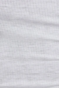 Haut henley côtelé diaphane à manches longues