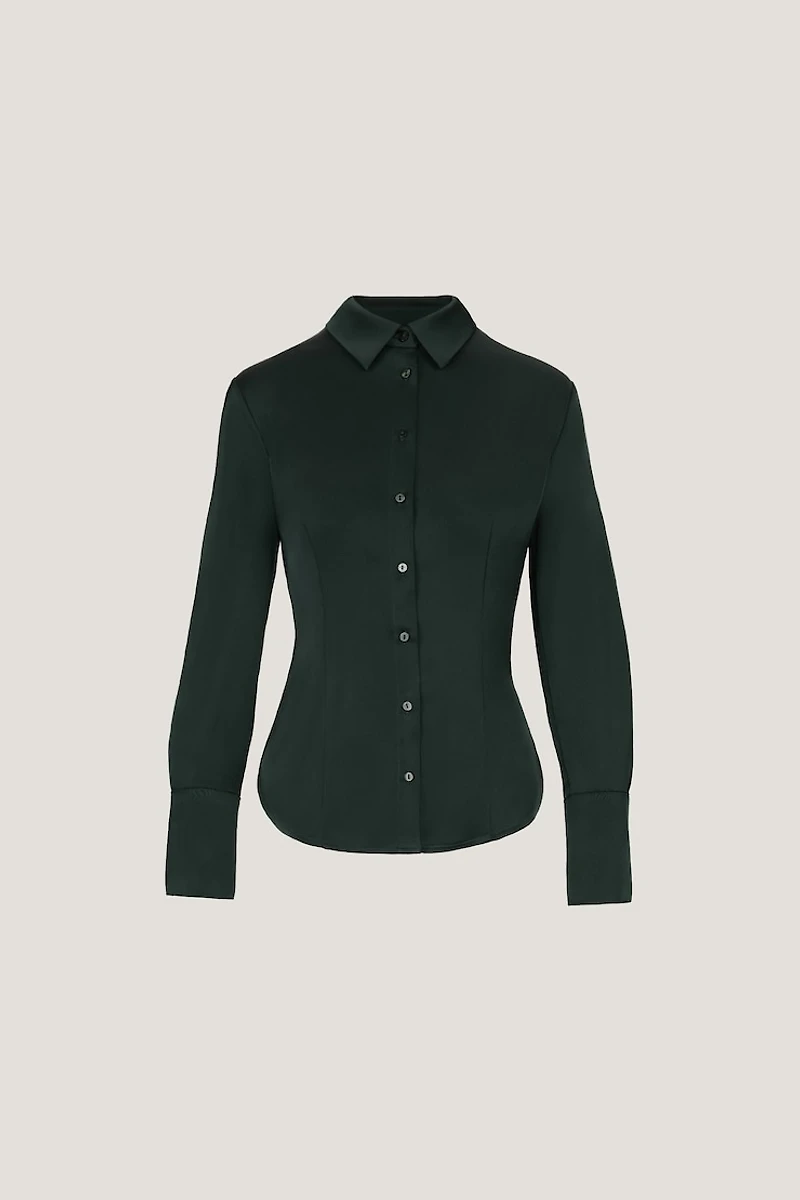 Eva Cinched Satin Shirt