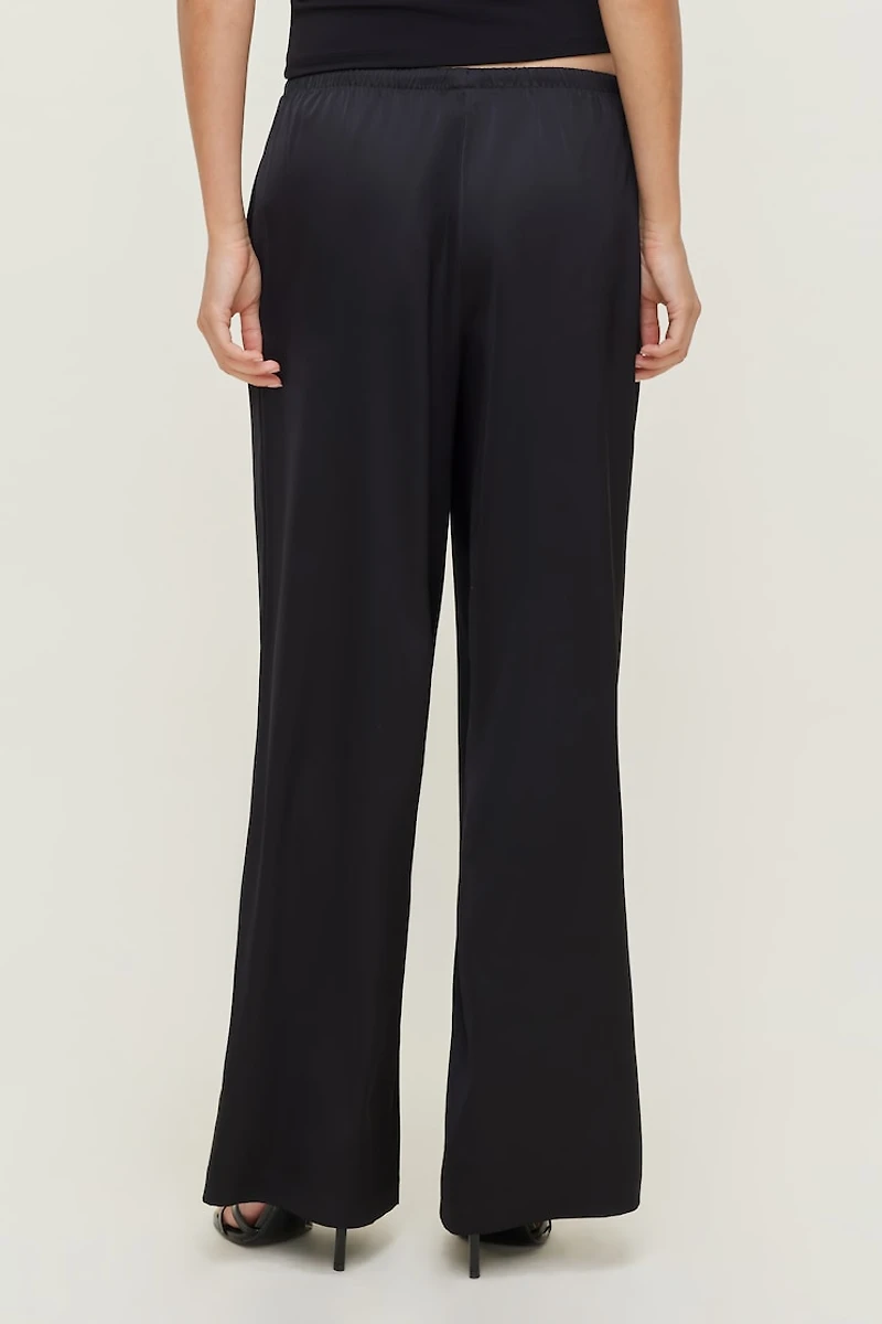 Pantalon en satin à jambe large Leo