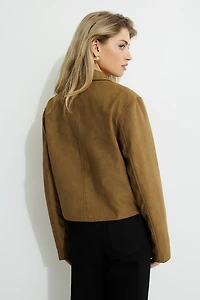 Blouson écourté en faux suède