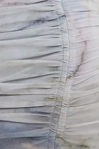 Jupe maxi froncée asymétrique