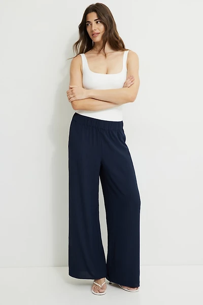 Wide Leg Pull On Pants