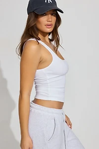 Square Neck Ribbed Tank Top