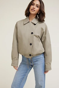 Asymmetric Short Trench Coat