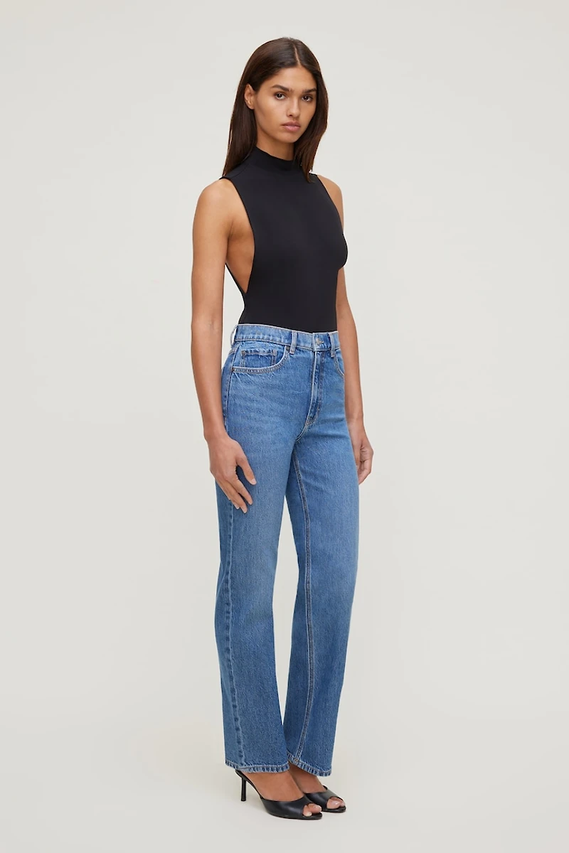 Olivia Zip Fly High Rise Straight Leg Jeans