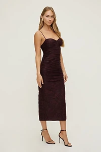 Jacquard Ruched Maxi Dress