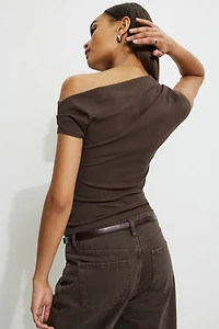 Haut drapé en jersey à épaules dégagées