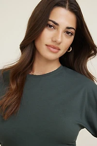 Andrea Shirred Jersey T Shirt