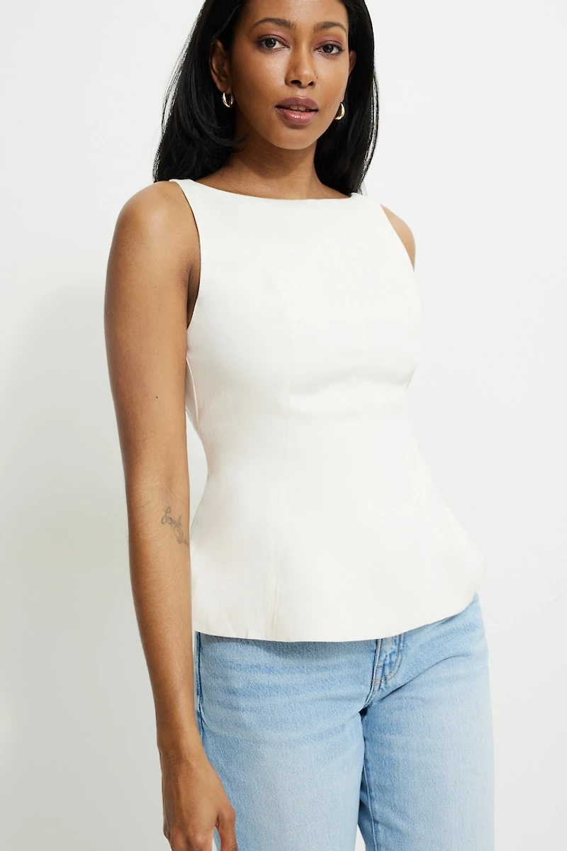 Haut à basque dos échancré