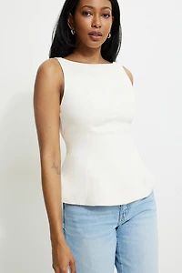 Haut à basque dos échancré