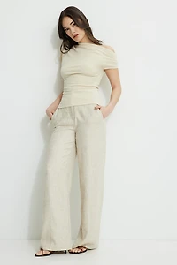 Off Shoulder Draped Jersey Top