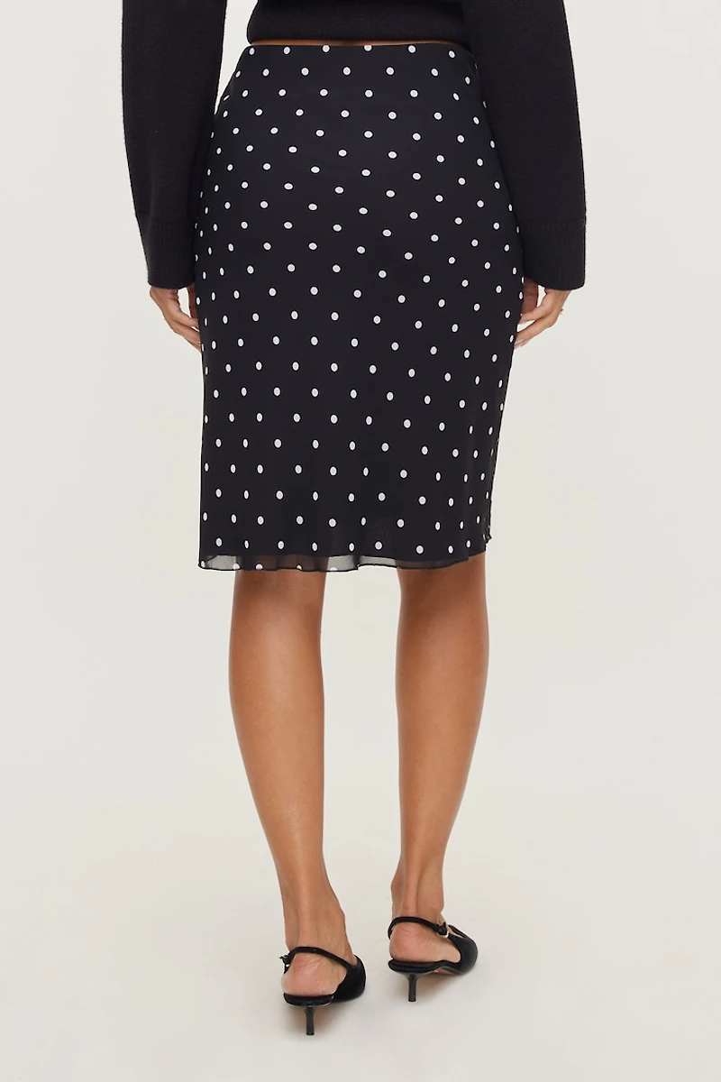 Polka Dot Midi Skirt