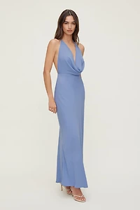Cowl Halter Neck Maxi Dress