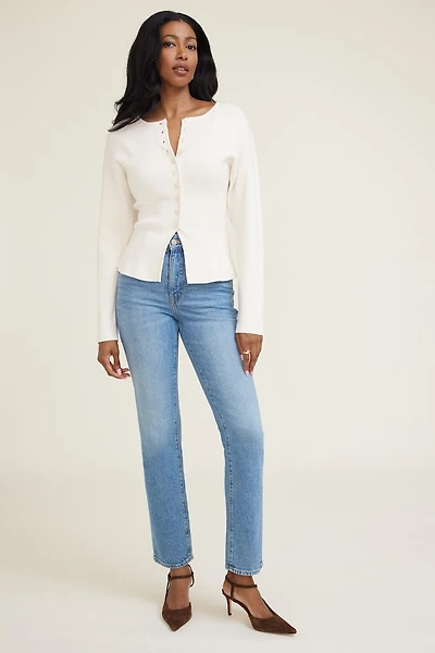 Cardigan ajusté à épaules tombantes