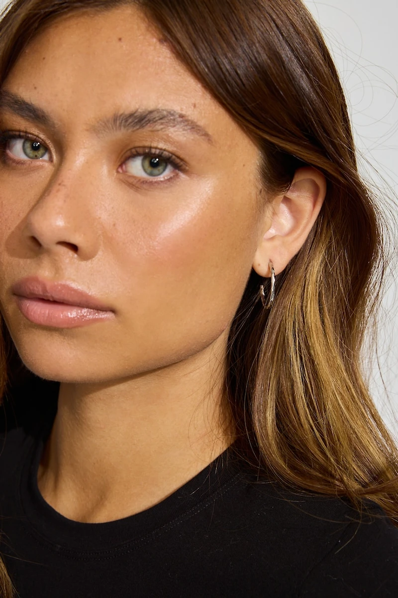 Ensemble de 3 paires d'anneaux d'oreilles ouverts et texturés