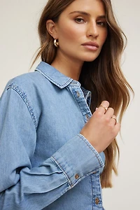 Chemise à manches longues avec détails smockés