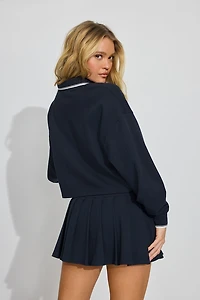 Oversized Cropped Polo Shirt