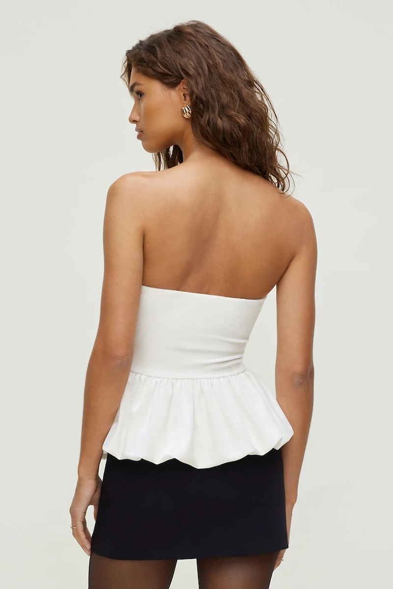 Peplum Velvet Tube Top