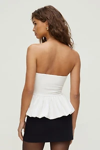 Peplum Velvet Tube Top
