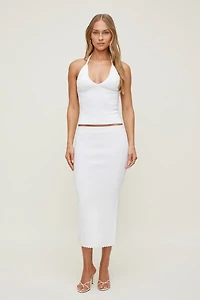 Scallop Trim Sweater Halter Top