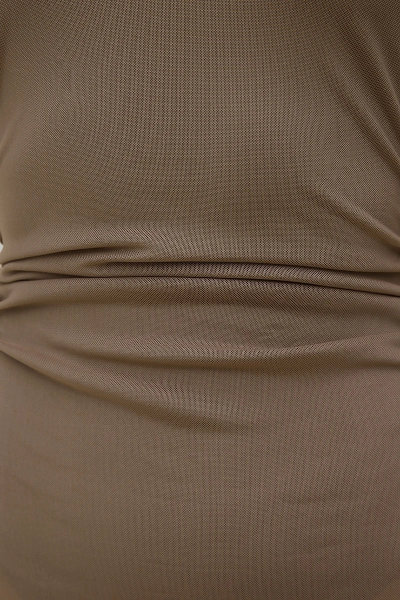 Sheer Mesh Halter Maxi Dress