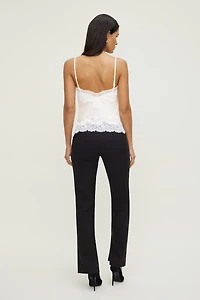 Lace Trim Satin Cami Top