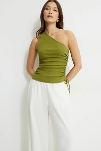 Haut en jersey à une épaule avec cordon