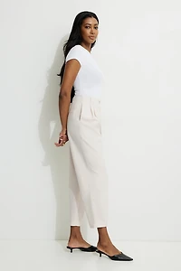 Pantalon droit à la cheville taille haute