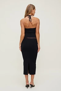 Scallop Trim Sweater Halter Top