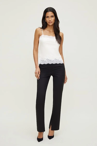 Lace Trim Satin Cami Top