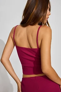 Waffle Picot Cami Top