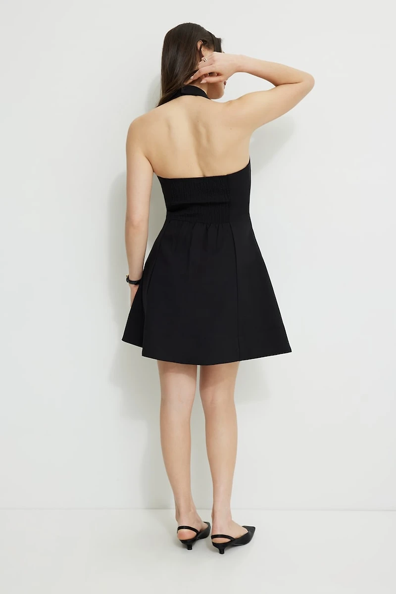 Flared Halter Mini Dress
