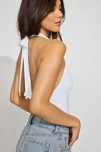 Deep Cowl Neck Halter Top