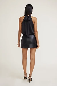 Paloma Bubble Satin Halter Blouse