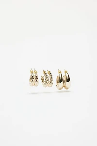 3-Pack Hoop Earrings