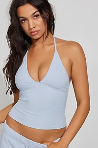 Sleek Plunge Halter Top