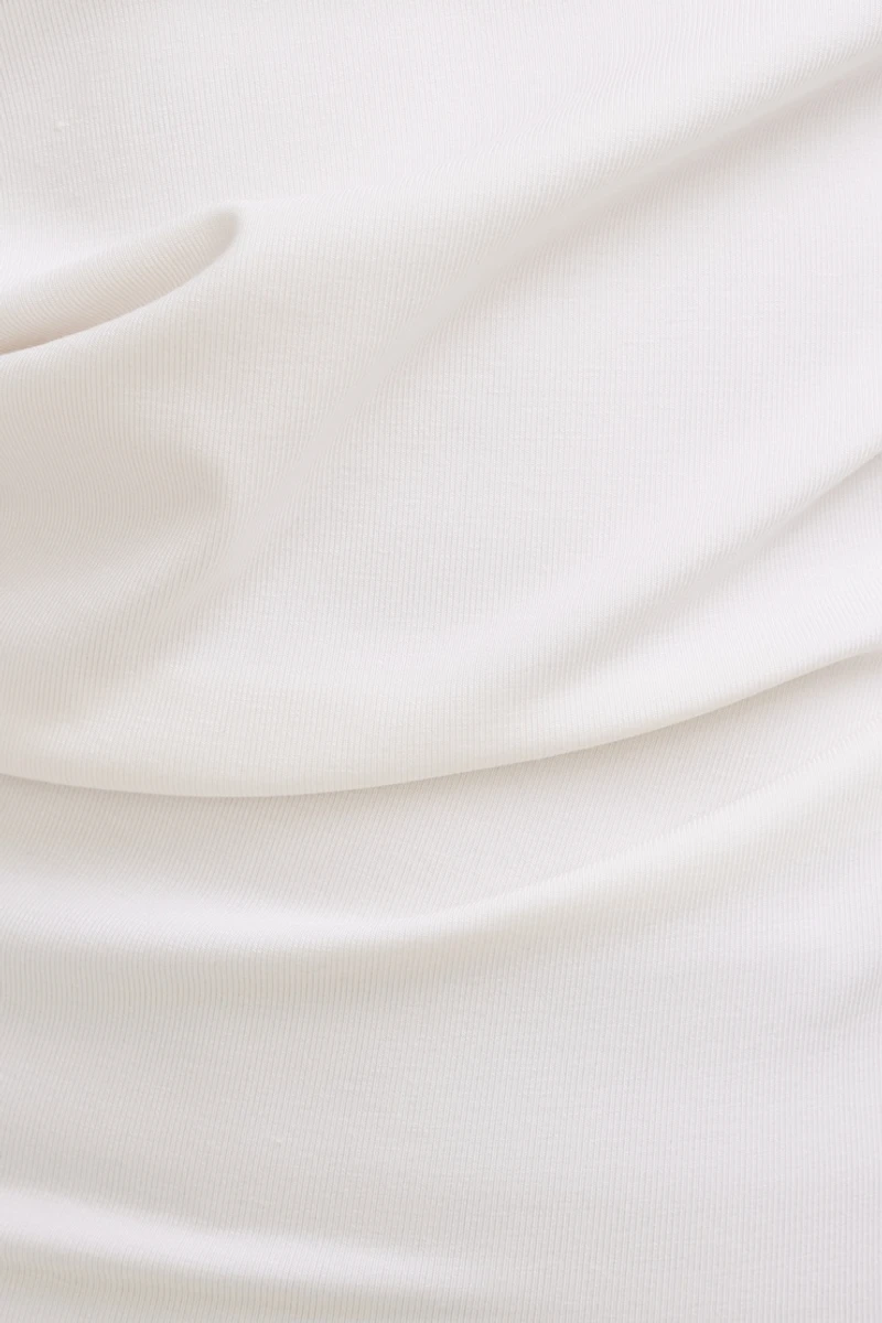 Draped Off Shoulder Long Sleeve Top