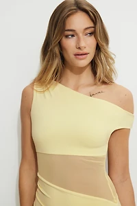 Robe maxi diaphane sculptante