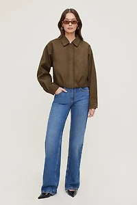 Balloon Faux Suede Jacket