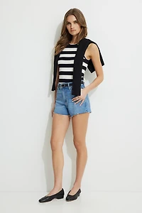Claudia High Rise Mom Denim Shorts