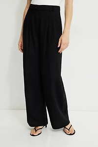 Belted Wide Leg Linen Pants