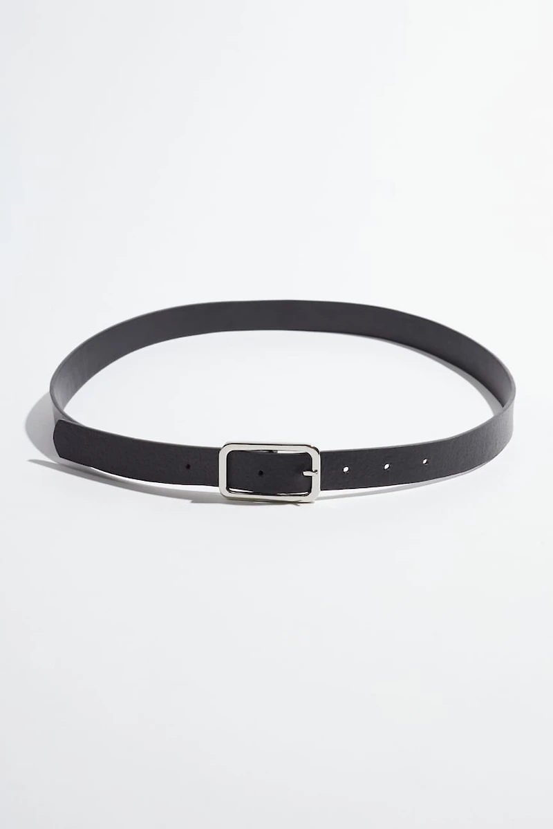 Skinny Round Square Buckle Belt