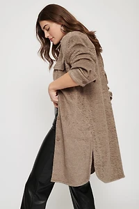 Longue veste-chemise Dallas en sherpa