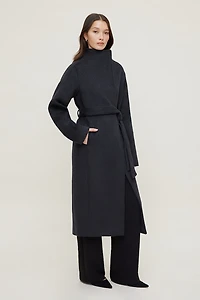 Belted Wool Wrap Coat