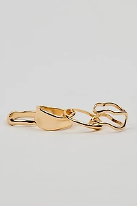 Set of 4 Wavy Minimal Rings
