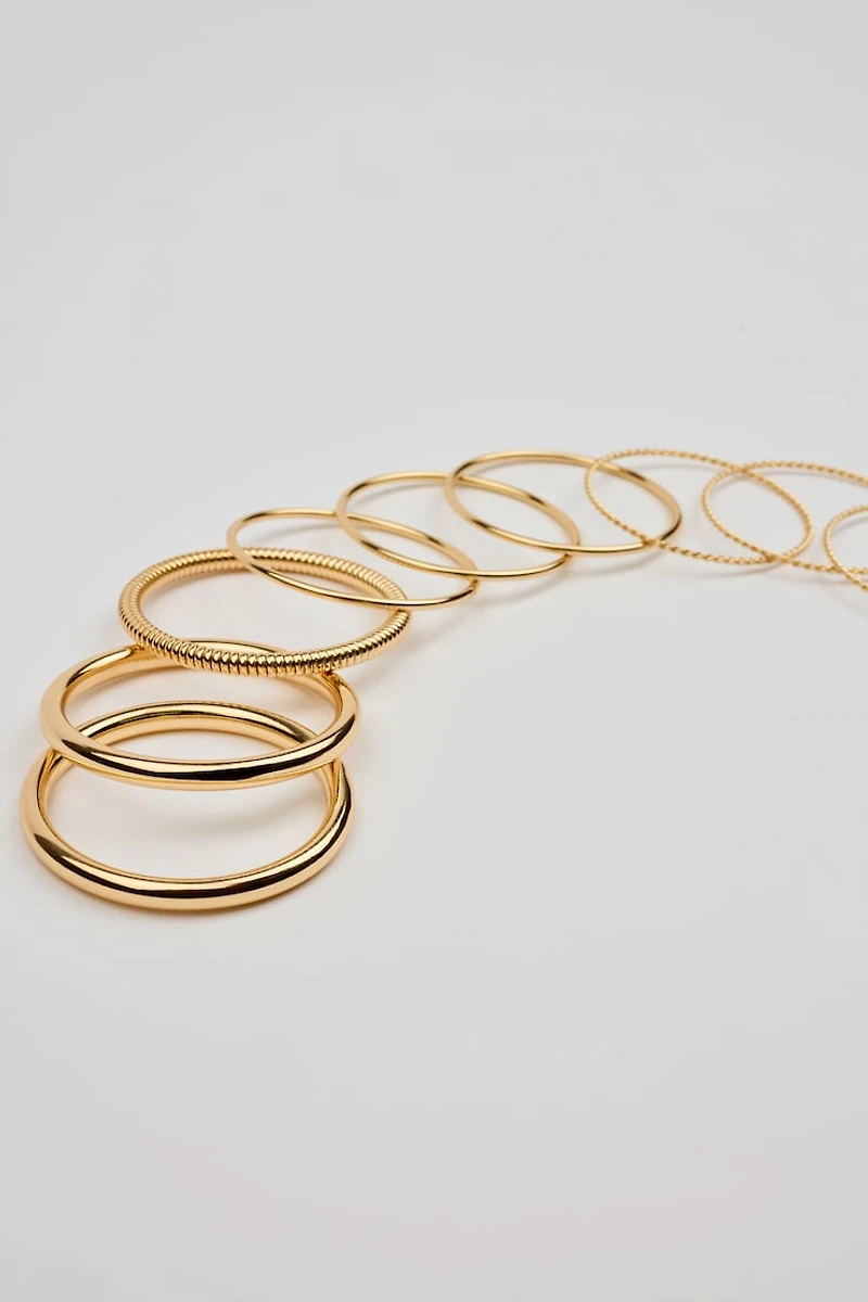 Set of 9 Twisted Bangles