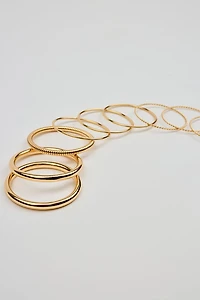 Set of 9 Twisted Bangles