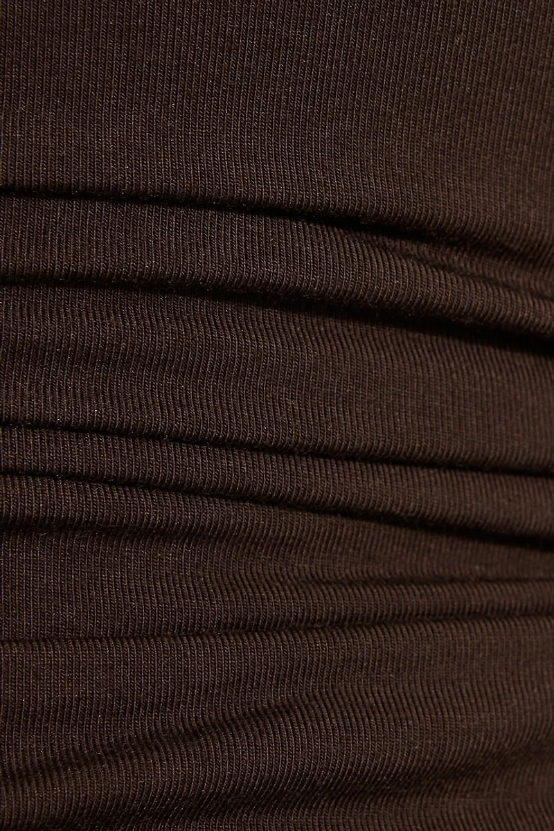 Ruched Drop Waist Romper Dress